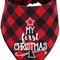 Dog First Christmas Bandana, Red Plaid Xmas Puppy Scarf