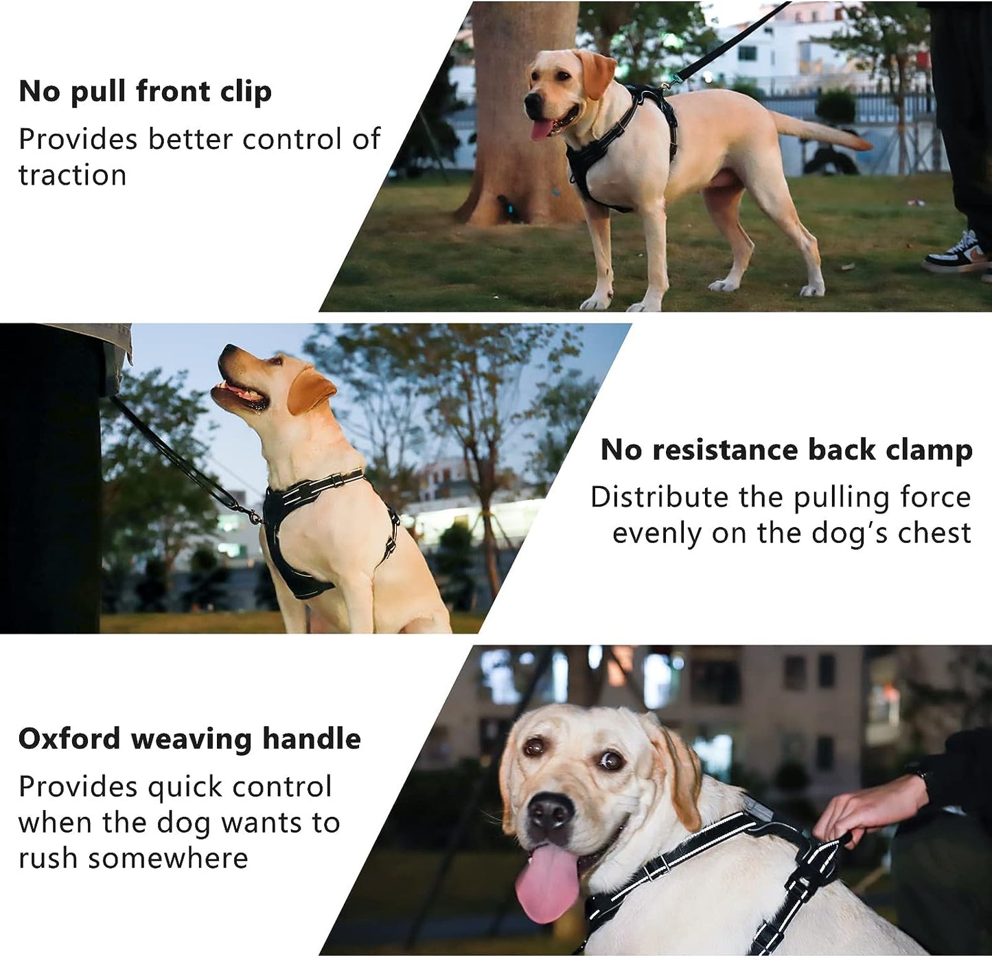 No Pull Light up Dog Harness, 3 Light Modes with Control Handle and Reflective Strap, Adjustable Breathable Dog Vest