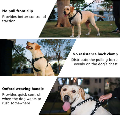 No Pull Light up Dog Harness, 3 Light Modes with Control Handle and Reflective Strap, Adjustable Breathable Dog Vest