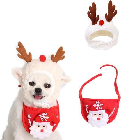 2PCS Adjustable Pet Christmas Costume Set 