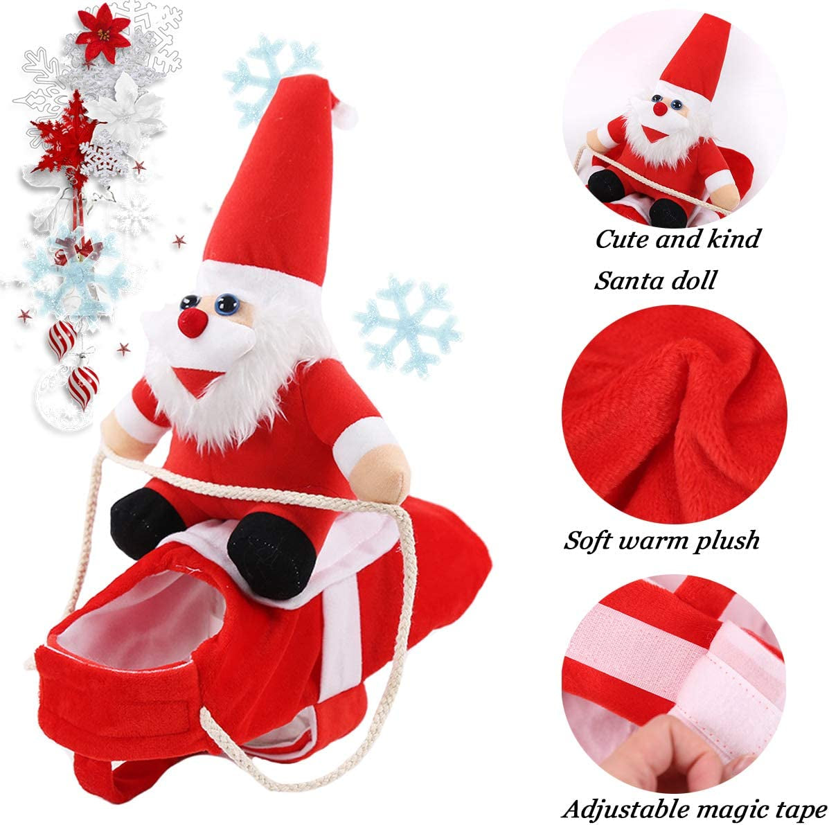 Christmas Dog Costume Funny Dog Christmas Santa Claus Costume 