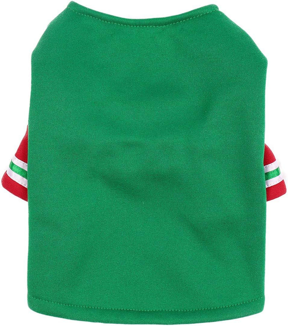 Dog Cat Christmas Elf Costume with Hat, Pet Christmas Winter Fleece Coat Clothes 