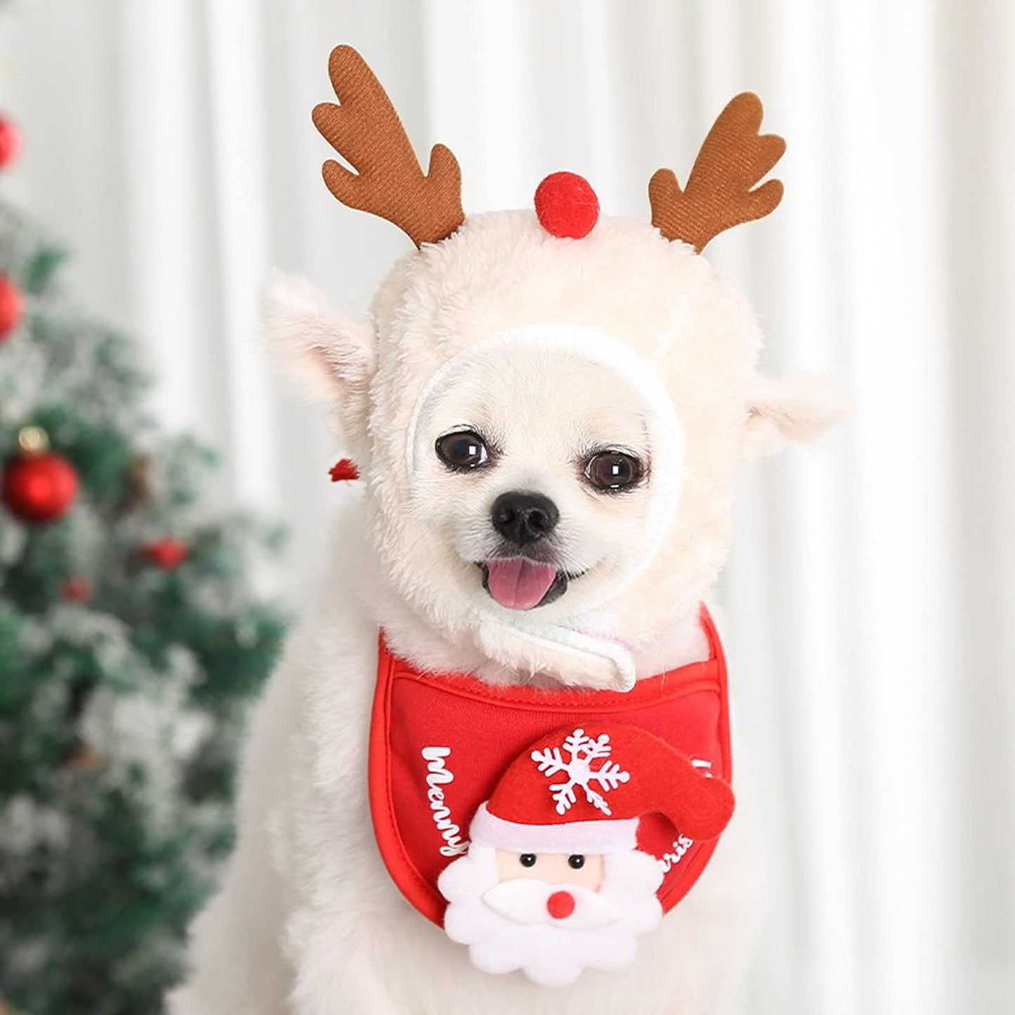 2PCS Adjustable Pet Christmas Costume Set 