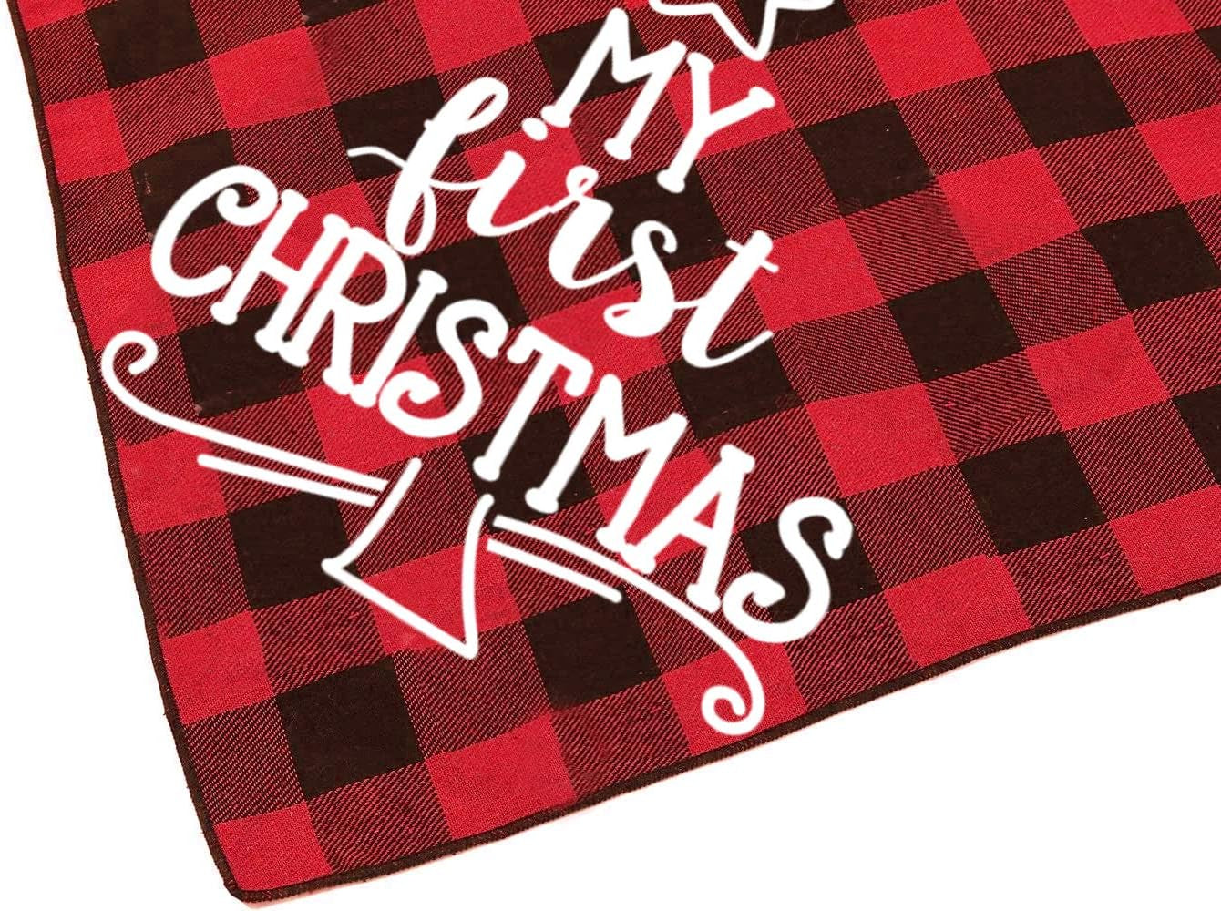 Dog First Christmas Bandana, Red Plaid Xmas Puppy Scarf