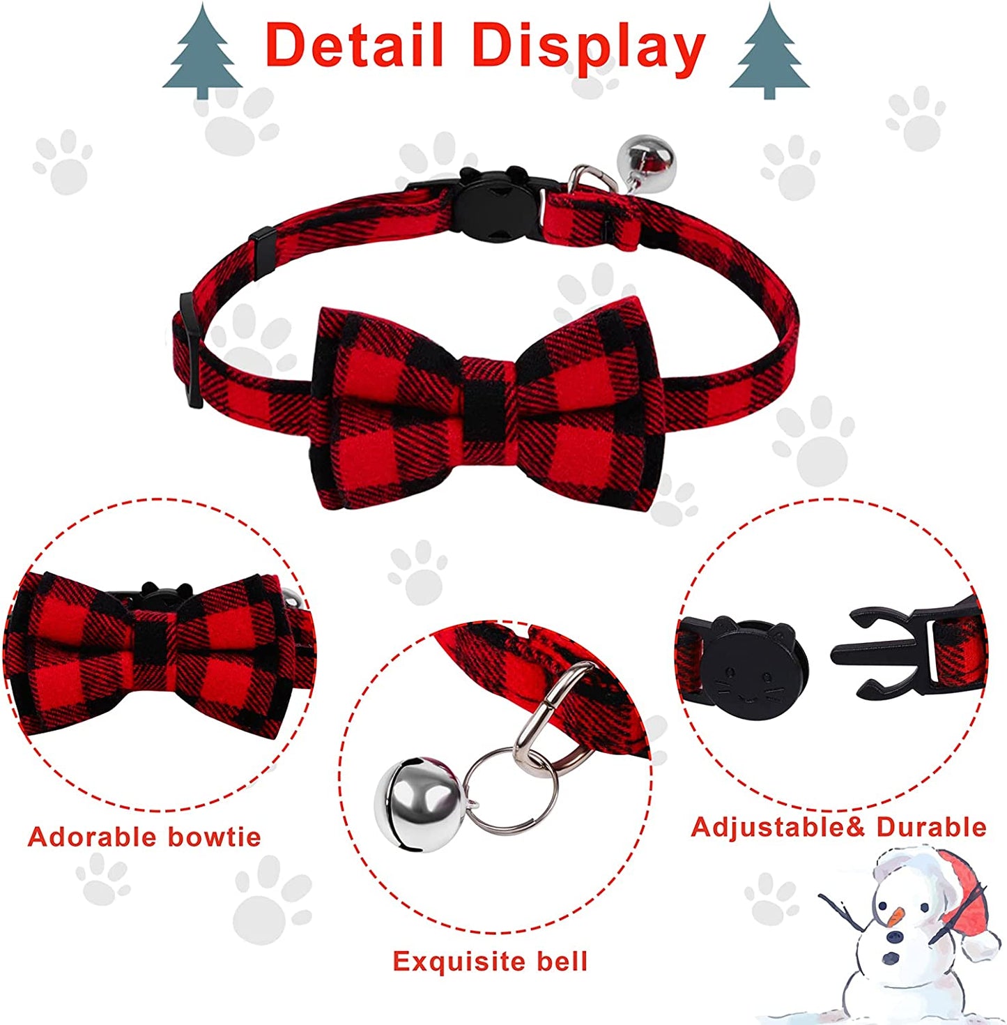 Christmas Cat Dog Costume Red Black Buffalo Plaid Pet Santa Cape with Xmas Hat