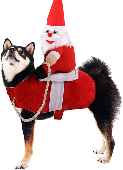 Christmas Dog Costume Funny Dog Christmas Santa Claus Costume 