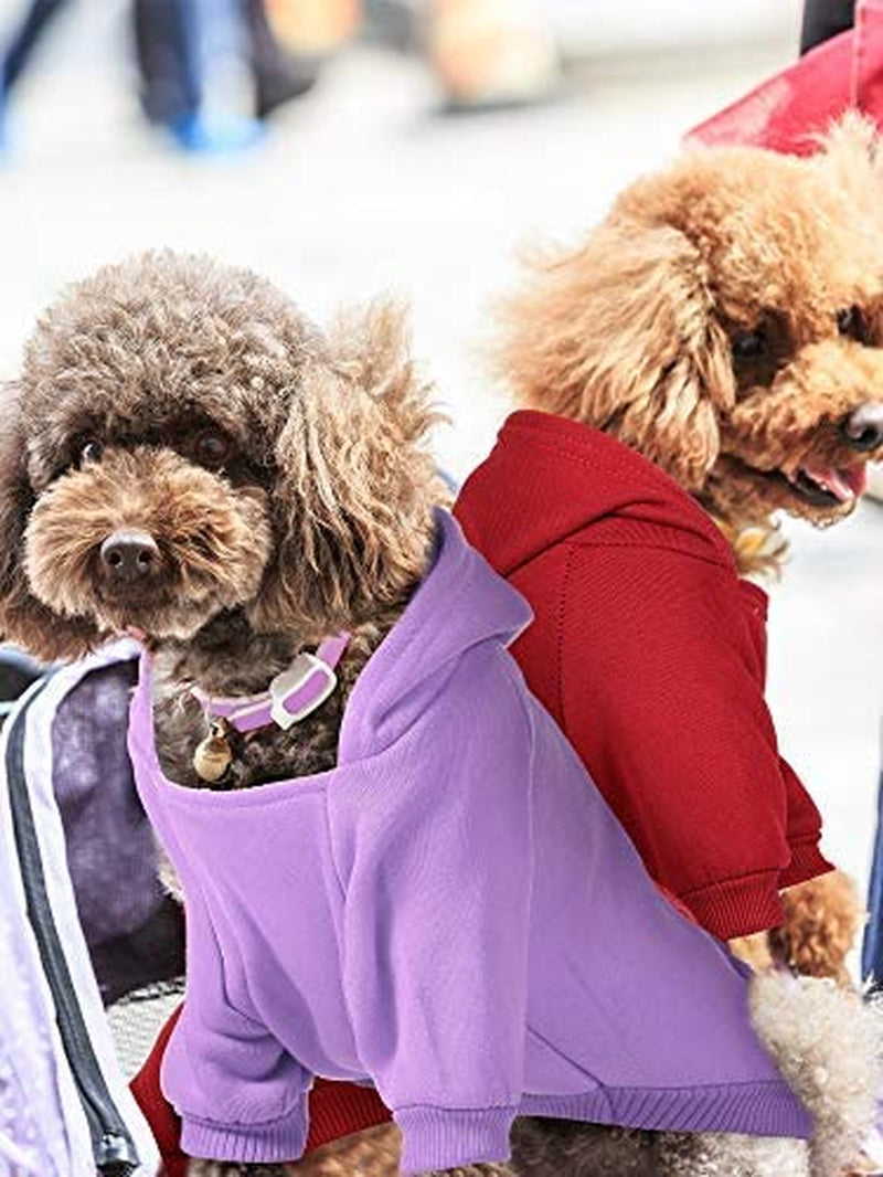 4 Pieces Small Dog Sweaters Dog Hoodie Clothes with Hat for Small Dogs - Pet Winter Clothes